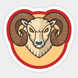 Angry Ram Mascot Cartoon Vector Icon Illustration (2) Sticker